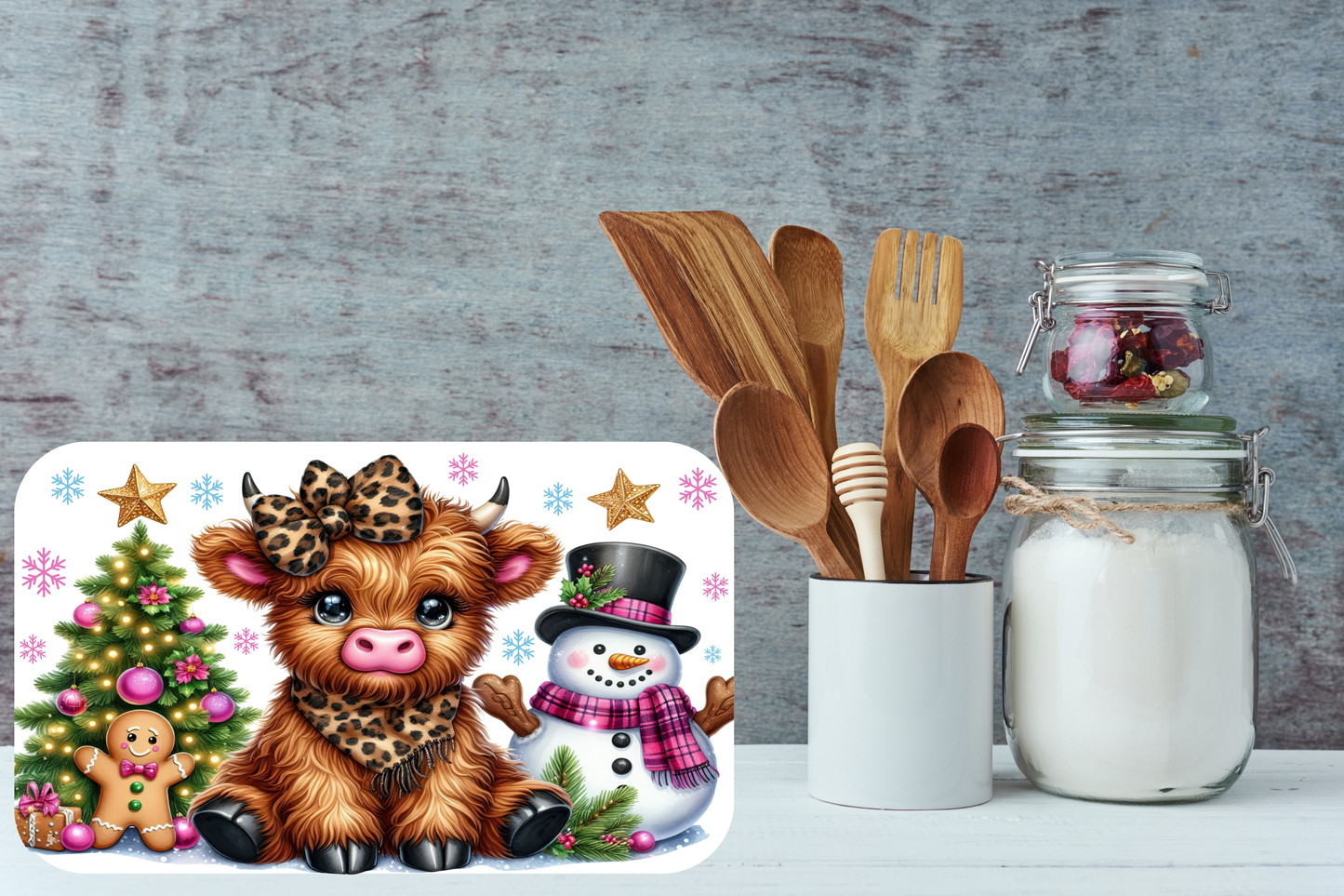 Highland Holiday Cheer Cutting Board