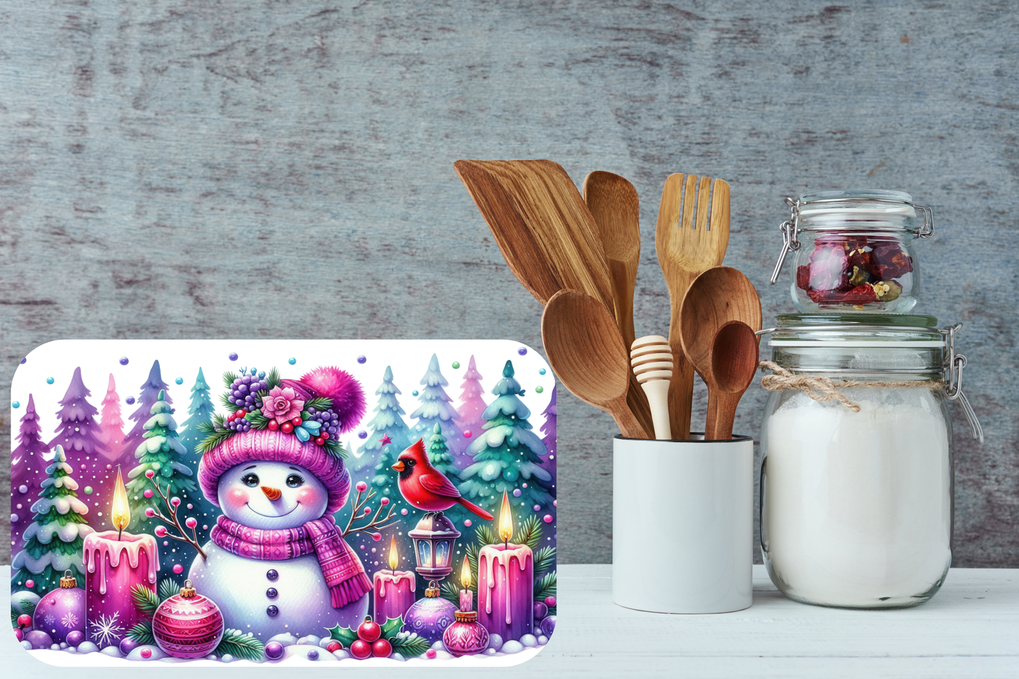 Frosted Glow Snowman Cutting Board