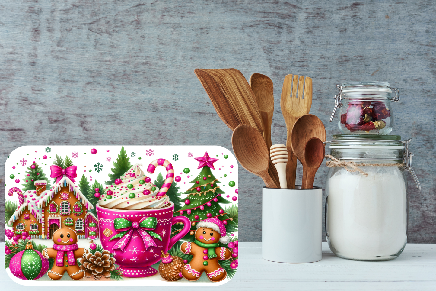 Gingerbread Cocoa Cottage Cutting Board