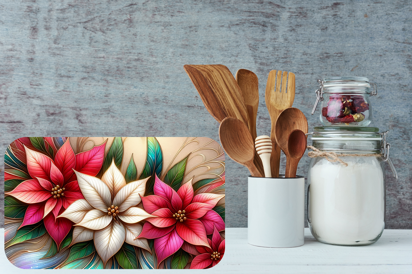 Elegant Poinsettia Bloom Cutting Board