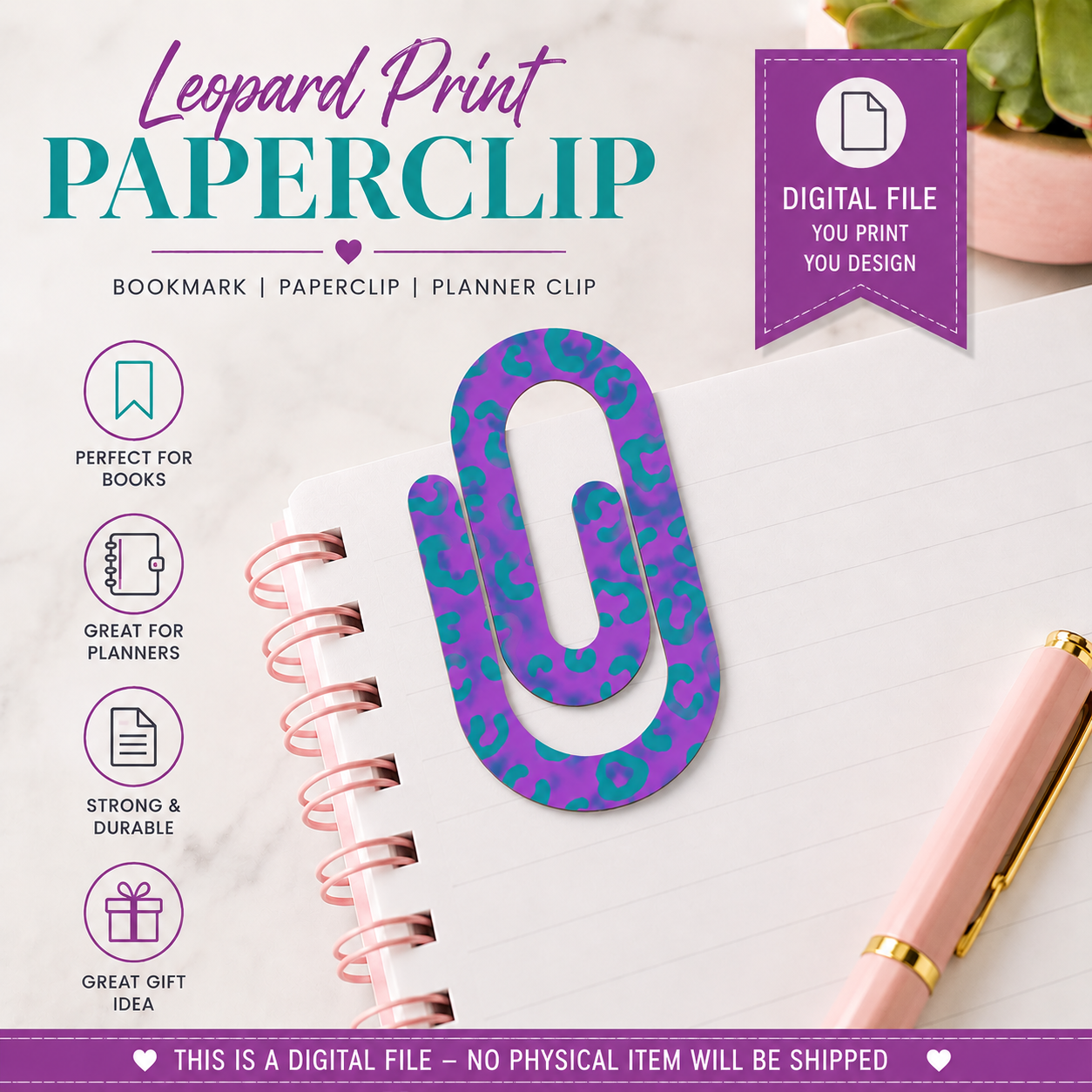 Leopard Paperclip Bookmark