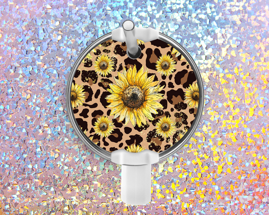 Sunflower Leopard Acrylic Stanley Tumbler Topper