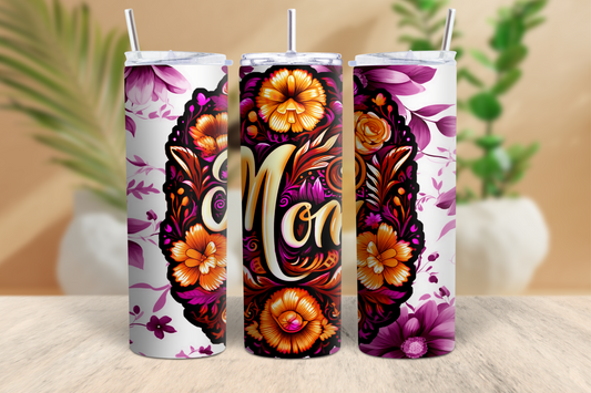 20oz Floral MOM Tumbler (W)