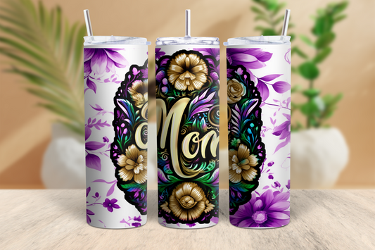 20oz Floral MOM Tumbler (Y)