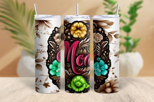 20oz Floral MOM Tumbler (Z)