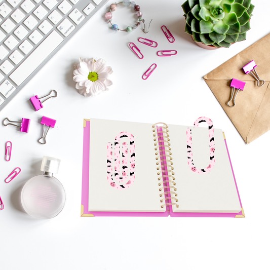 Blush Pumpkin Bats Paperclip