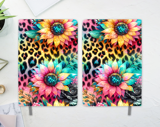Rainbow Leopard & Glitter Sunflower Journal