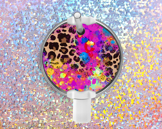 Colorful Leopard Acrylic Stanley Tumbler Topper