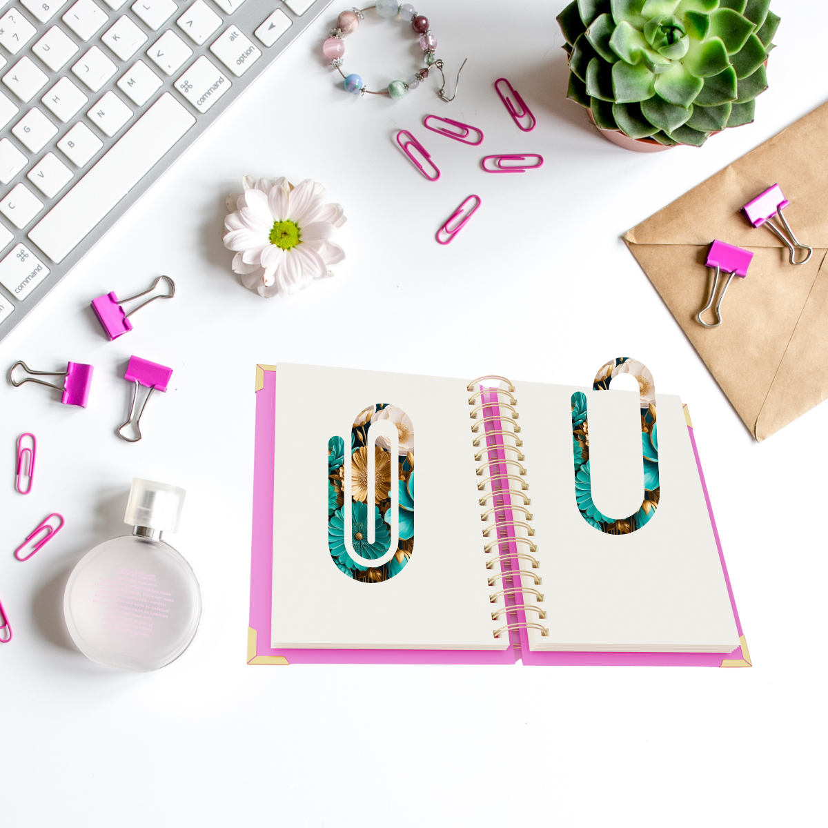 Golden Teal Paperclip