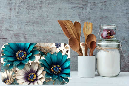 Blue Radiance Floral Cutting Board