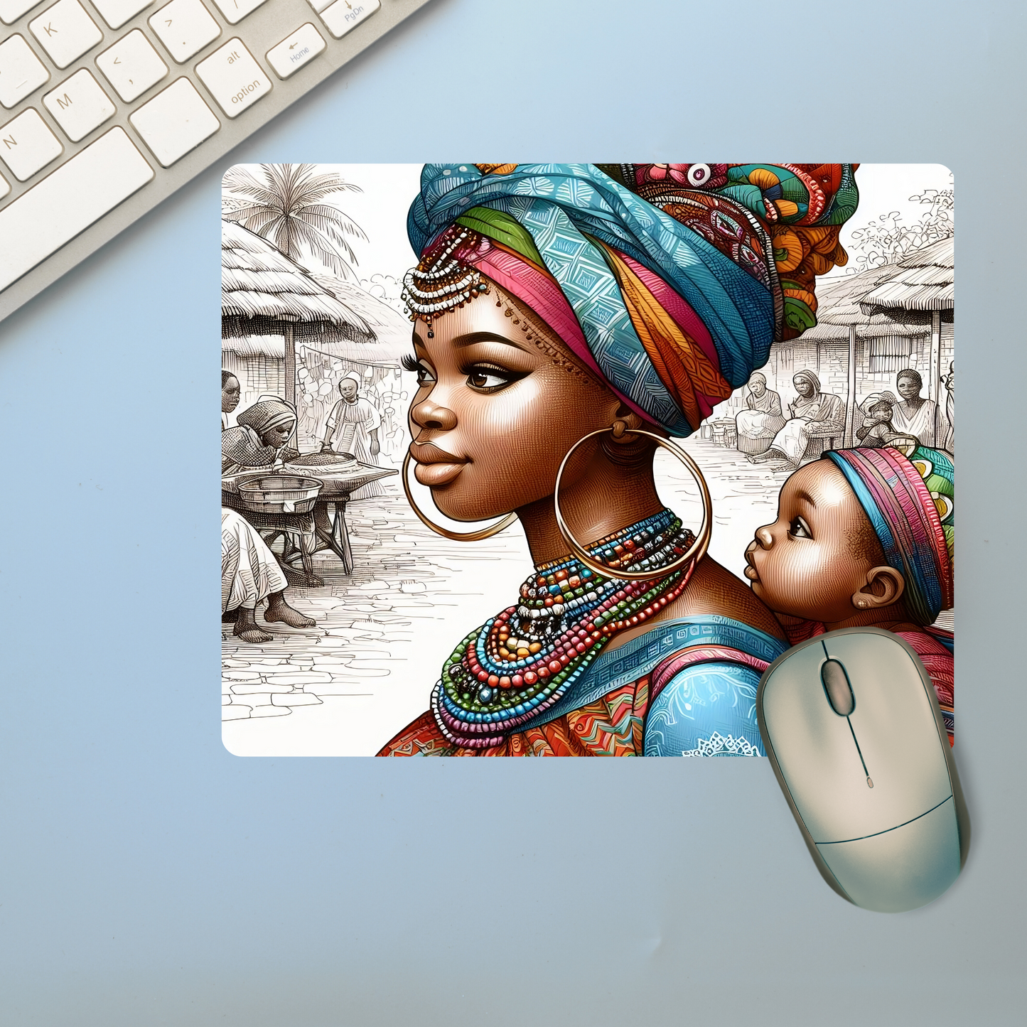 Gorgeous Queen and Child Neoprene Mousepad (B)