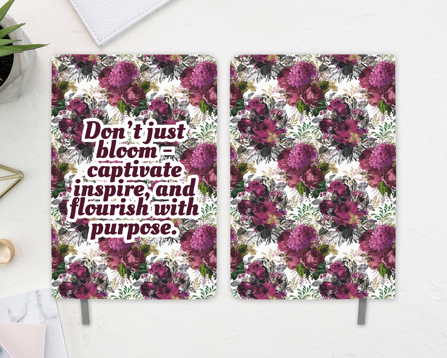 “Flourish with Purpose” Captivating Floral Journal