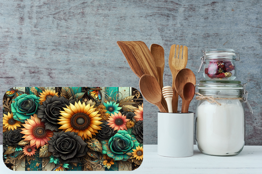 Golden Bloom Elegance Cutting Board