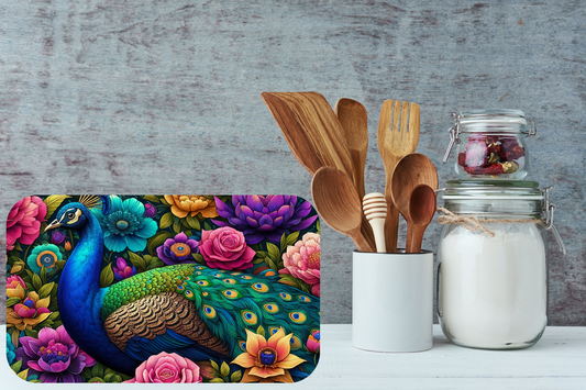 Garden Majesty Peacock Cutting Board
