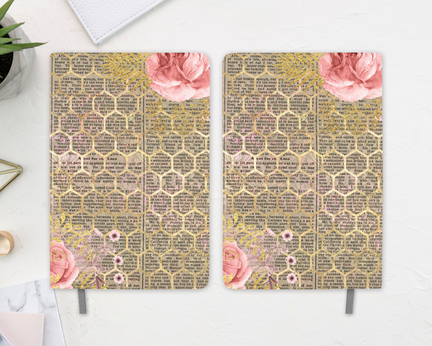 Vintage Script & Rose Gold Honeycomb Journal
