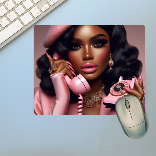 Pink Sophisticated Woman Mousepad