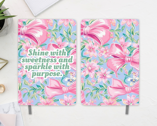 “Sweet Sparkle” Pink Bow & Floral Inspiration Journal