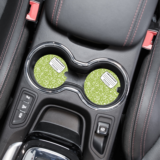 Light Green Composition Notebook Acrylic Car Coasters (2)