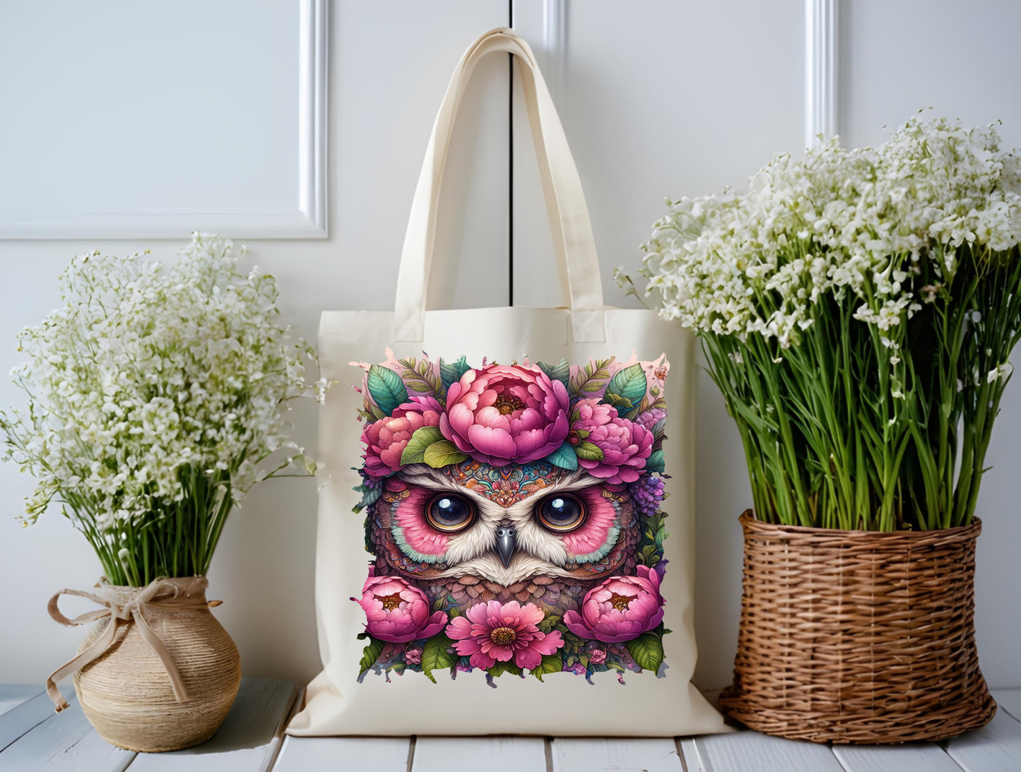 Blossom Owl Tote Bag