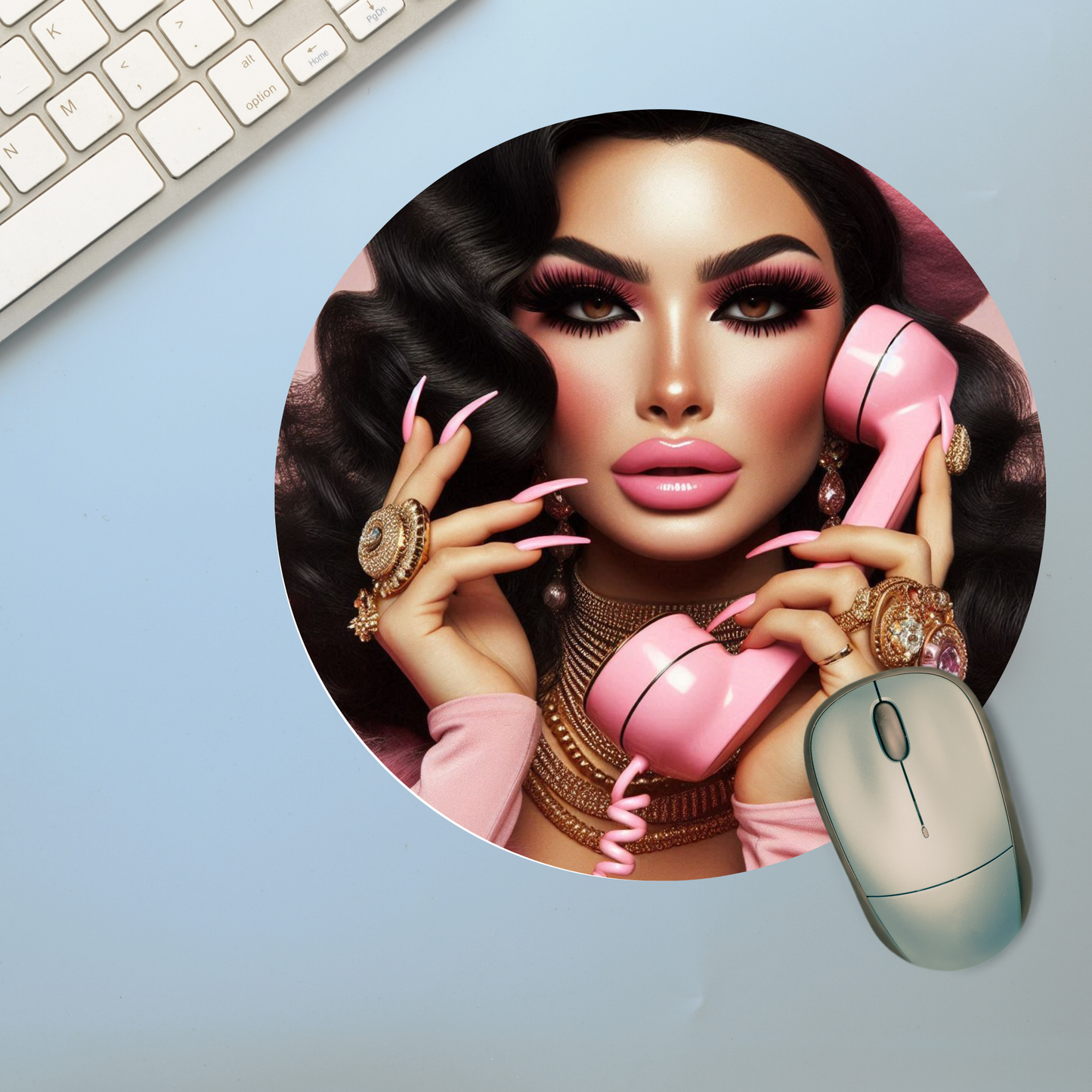 Pink Sophisticated Woman Mousepad (1)