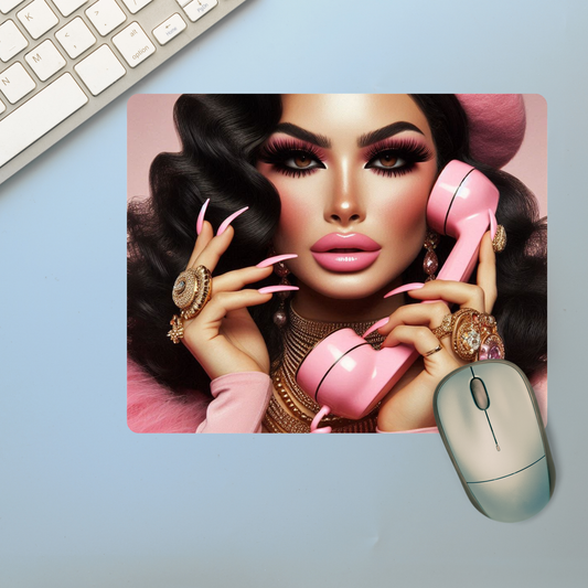 Pink Sophisticated Woman Mousepad (1)