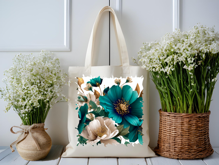 Emerald Bloom Elegance Tote Bag
