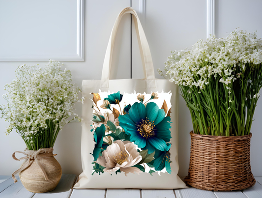 Emerald Bloom Elegance Tote Bag