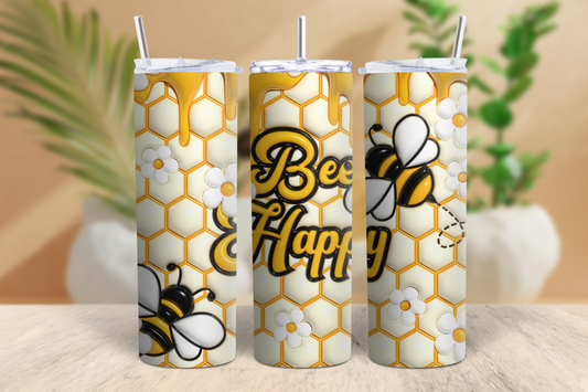 20oz Bee Happy Tumbler