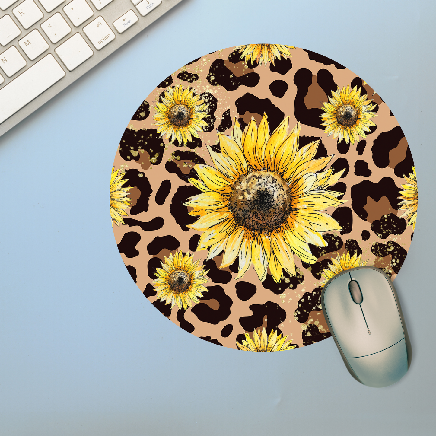 Sunflower Leopard Neoprene Mousepad