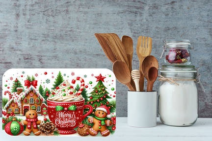 Gingerbread Cocoa Christmas Cutting Board