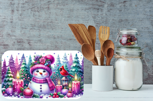 Frosted Glow Snowman Cutting Board