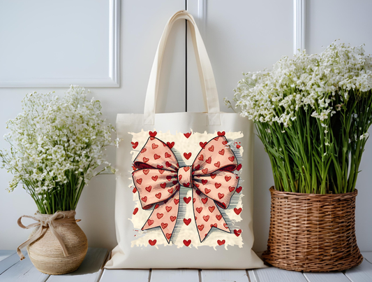 Sweetheart Bow Charm Tote Bag