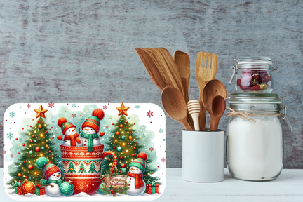 Cozy Snowman Christmas Cheer Cutting Board