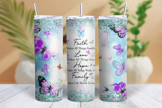 20oz Butterfly Faith Tumbler