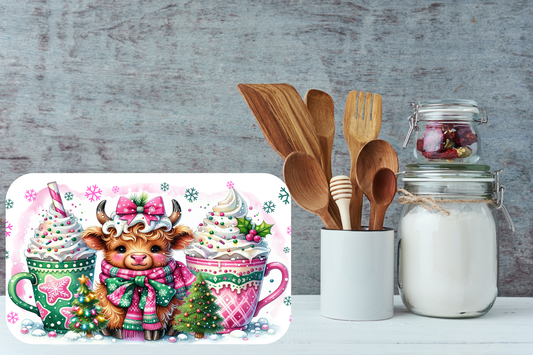 Holiday Cocoa Cow Cutting Board”