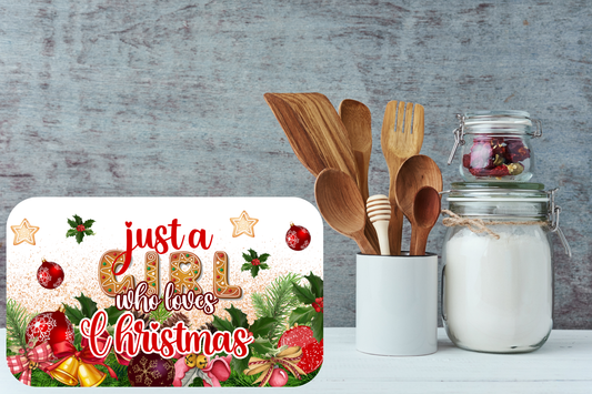 Just a Girl Who Loves Christmas Gingerbread Cutting Board