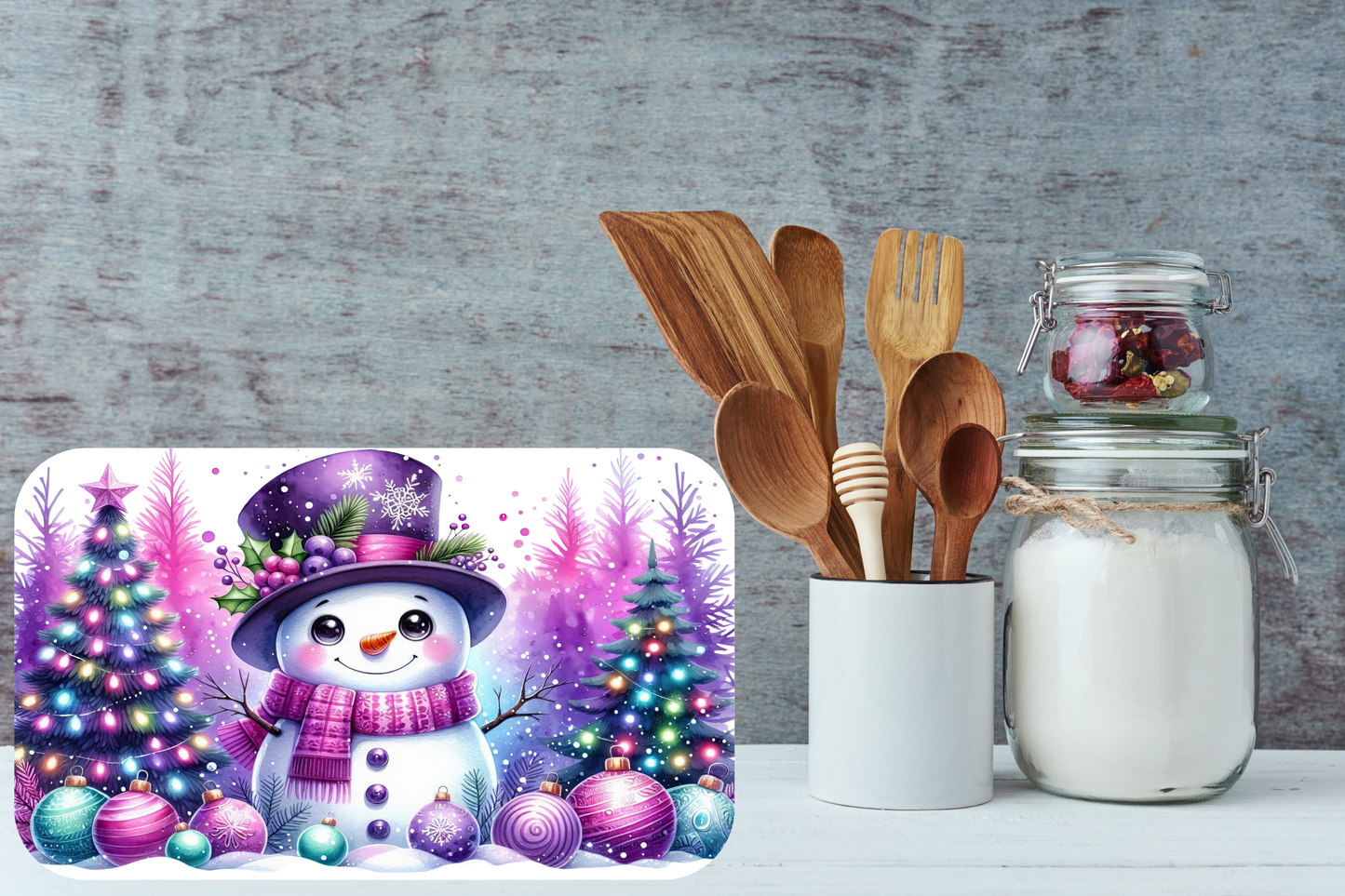 Frosted Wonderland Snowman Cutting Board