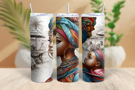 20oz Gorgeous Queen and Child Tumbler (B)