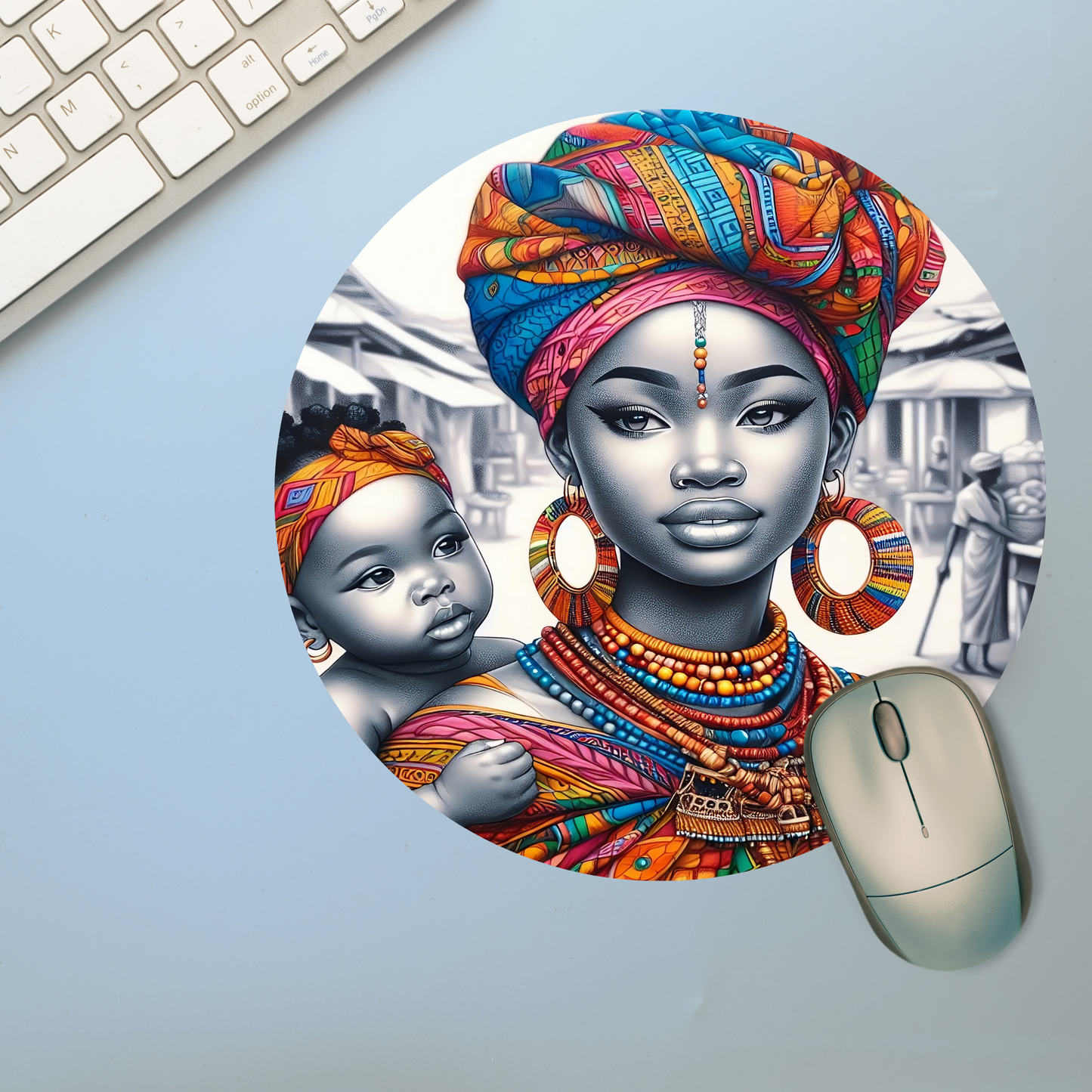 Gorgeous Queen and Child Neoprene Mousepad (A)