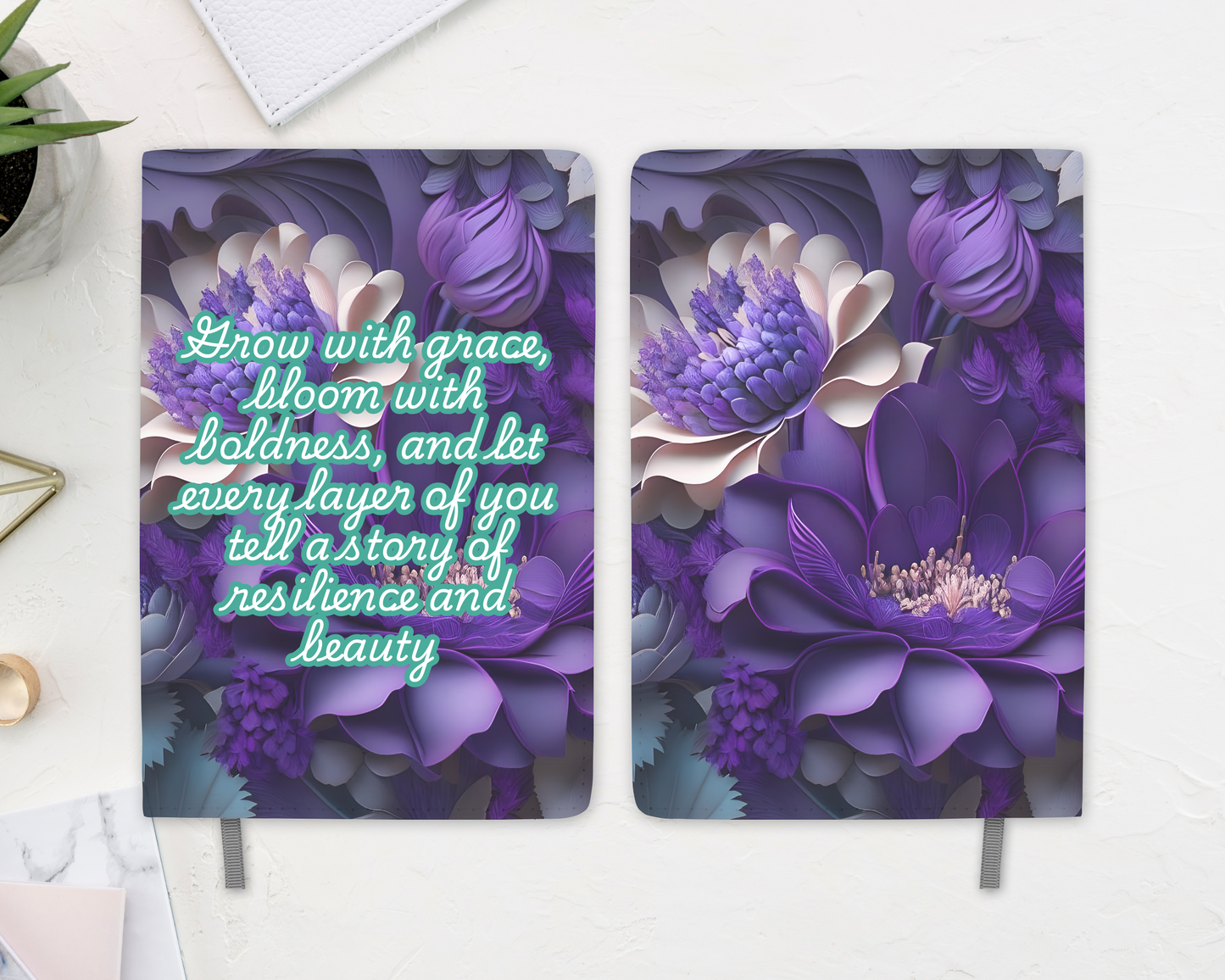 “Resilience & Beauty” Layered Floral Journal