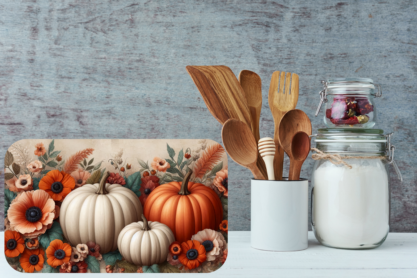 Rustic Harvest Blooms Cutting Board
