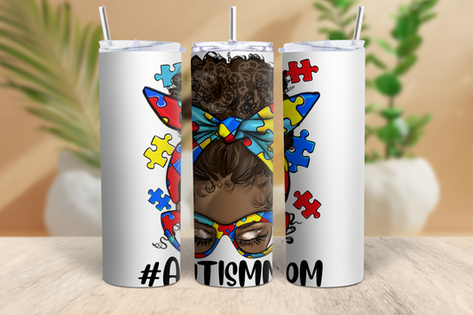 20oz #Autism Mom Tumbler (E)