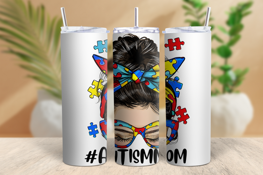 20oz #Autism Mom Tumbler (B)