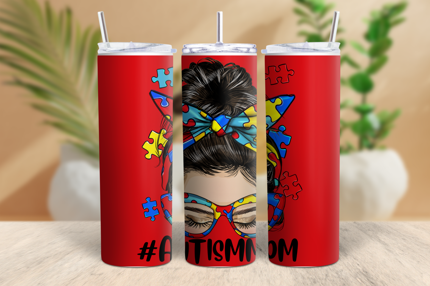 20oz #Autism Mom Tumbler (C)