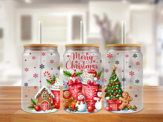 Merry Gingerbread Wonderland Glass Can
