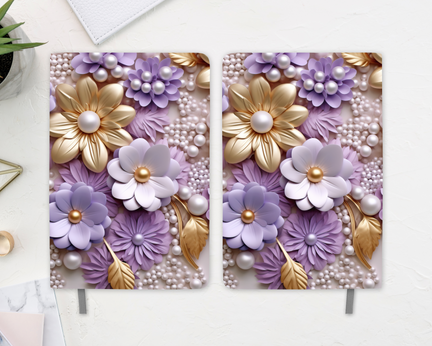 Lavender & Gold Bloom Luxe Pearl Journal