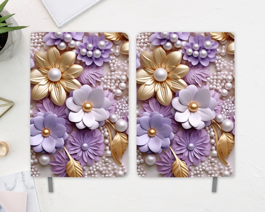 Lavender & Gold Bloom Luxe Pearl Journal