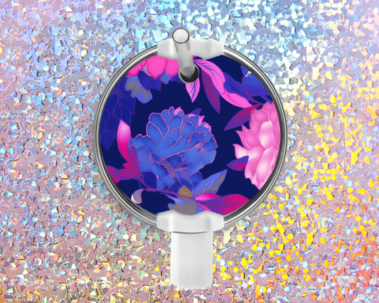 Purple/Pink Flowers Acrylic Stanley Tumbler Topper