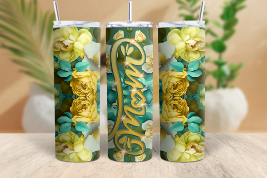 20oz Floral MOM Tumbler (K)