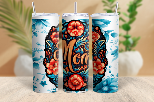 20oz Floral MOM Tumbler (Q)